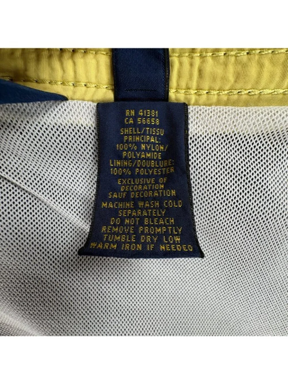 Polo Ralph Lauren Mens 3XB Navy Yellow Swim Trunks Big Tall Lined Shorts NWOT